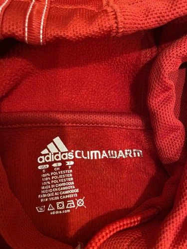 Adidas Climawarm Hooded Sweatshirt Wisconsin Badgers Men’s Size Small Red - Picture 2 of 4