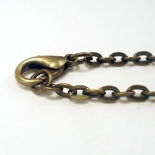 Médaillon vintage + chaine collier bronze /Medallion + chain necklace/ Halloween - Picture 2 of 3