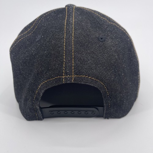 Chicago Bulls Hat Snap Back Adult Black Denim American Needle Orange Bull - Picture 5 of 8