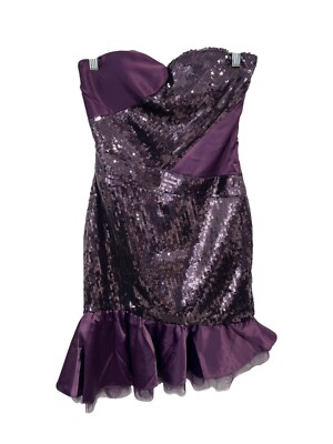 Lucy and Co Strapless Sequin Cocktail Dress Size Medium Purple Evening Wear  NEW | eBay
