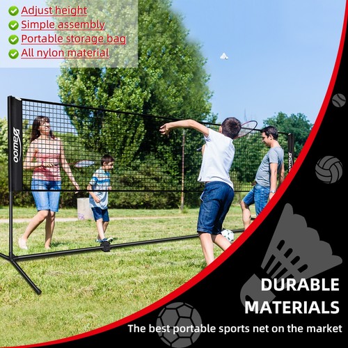 2025 Adjustable Badminton Net 3/4/5M with Stand & Carry Bag for Outdoor Sports - Picture 3 of 12