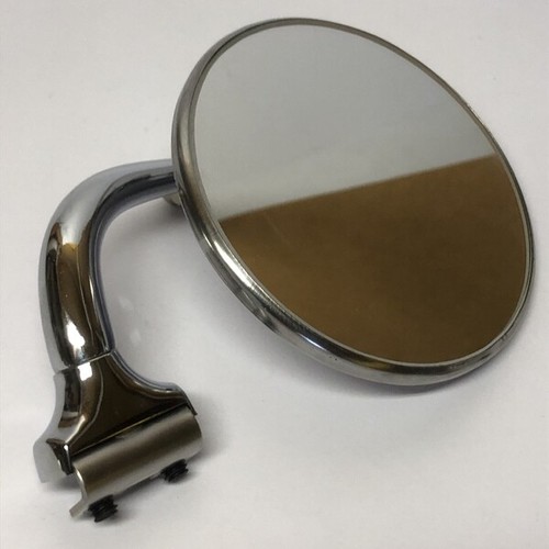 4" Drop peep mirror short curved arm Chrome steel metal - Picture 3 of 5