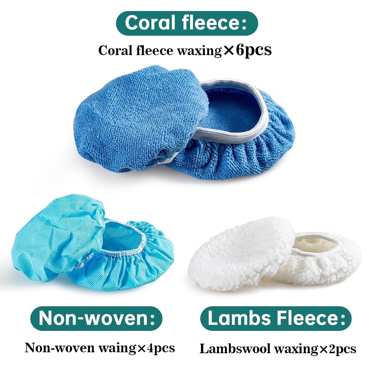 12PCS Car Buffing Pads - Car Polishing Bonnet Pad Buffing Pads 5 to 6 Inches ...