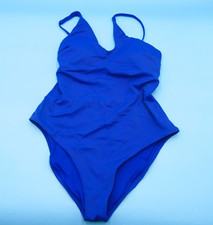 Victorias Secret Medium Blue Padded Wide Straps Swim One Piece Swimsuit Beach VS