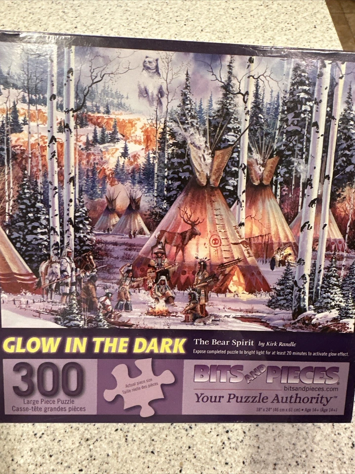 "El Espíritu del Oso" Brilla en la Oscuridad Puzzle 500 GRANDES piezas 18x24 Hermosa Imagen Foto 2 de 4