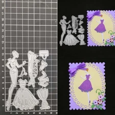 Metal Cutting Dies Dress Girl Craft Paper Card Scrapbook Embossing Stencils DIY