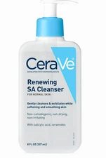 CeraVe Renewing SA Cleanser, Salicylic Acid  Gel Face Wash For Smooth Ski