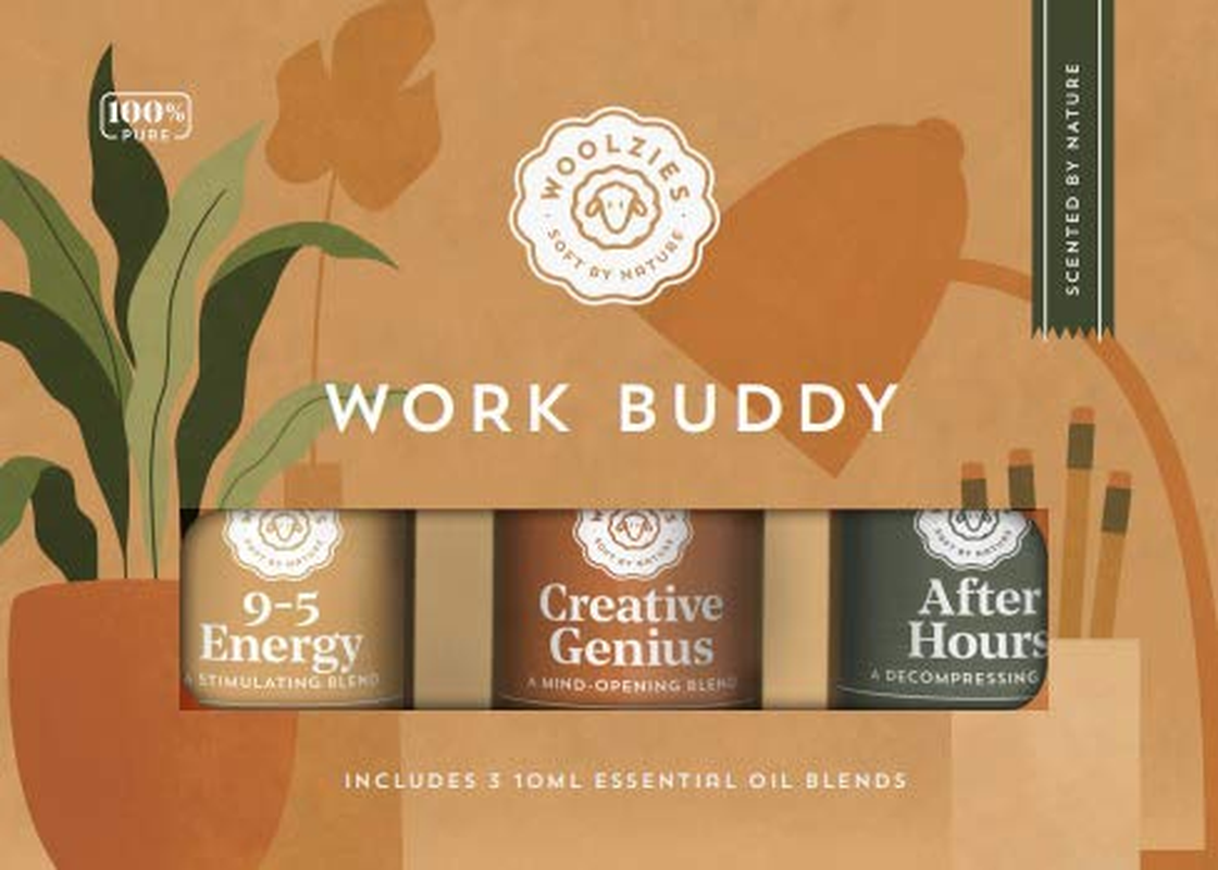 Work Buddy Essential Oil Blends Set of 3 for Diffuser, Massage or Topical Use |