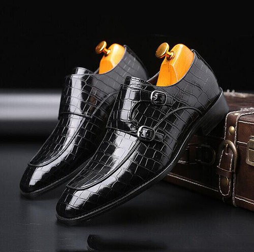 Zapatos Oxford de vestir formales para hombre de negocios de imitación de cuero informales con correa de monje - Imagen 7 de 21