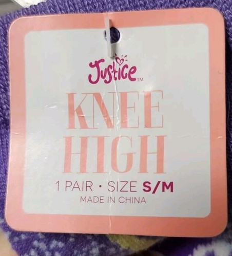 Girl's Justice Unicorn Pegasus Knee High Socks Pink Purple Size S/M New with Tag - Picture 3 of 5
