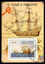 Bateaux Saint Thomas et Prince 1989 (12) bloc Voiliers oblitéré used