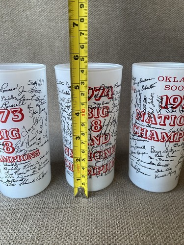 Lot 3 Vintage OKLAHOMA SOONERS 1973/74/75 Tumbler Gläser Big 8 National Champions - Bild 16 von 17