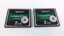 2 Apacer Compact Flash Memory Card 2x 2GB Industrial Camera Card P/N 2E020.7830B