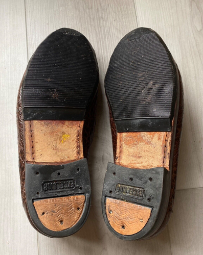 Bally Mens Exotic Vintage Alligator Loafers Brown Sz 7.5 - Picture 10 of 11