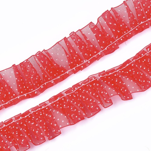 2-5m Rüschenspitze Organza Rips Satin 20-40 mm Plissee Farbwahl Rüsche Polyester - Bild 25 von 33