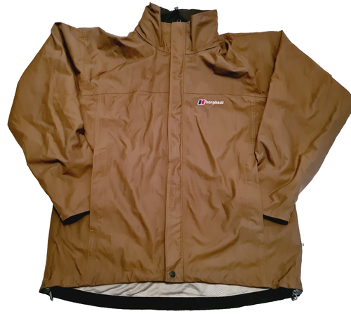 Berghaus Khaki Aquafoil Jacket Men’s M Hooded Waterproof Mountain Coat