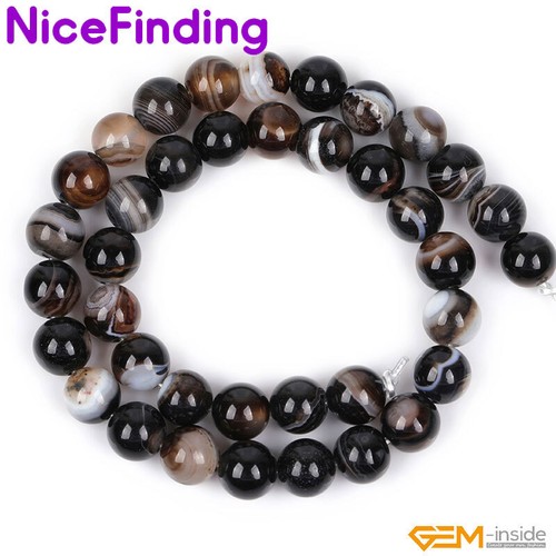 Cuentas de piedras preciosas de ágata redondas naturales para hacer joyas 15" 2 mm agujero grande - Imagen 11 de 35