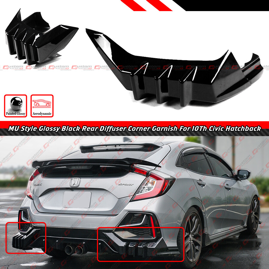 For 2017-2021 Civic Hatchback Fk4 Fk7 MU Style Rear Diffuser Corner ...