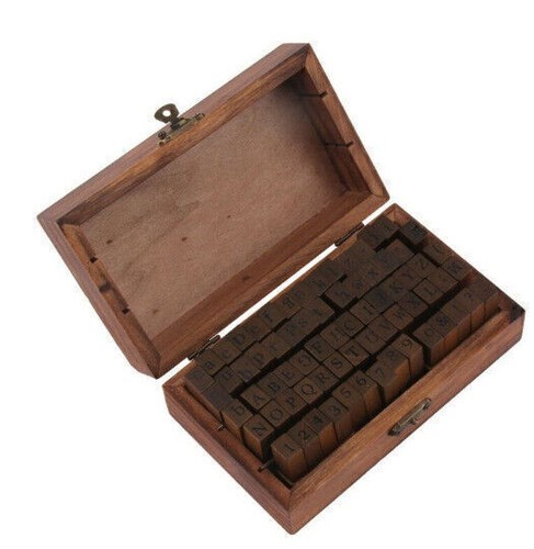 70pcs Holz Stempelset Buchstaben Alphabet Buchstabenstempel und Zahlenstempel! - Bild 6 von 6