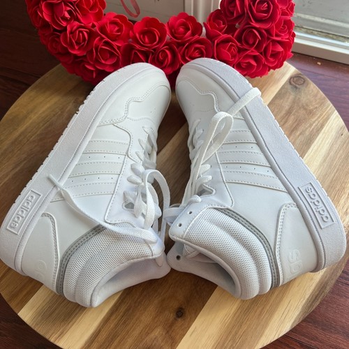 Adidas Kids Hoops Mid 3.0 Big Kid Boy's Shoes Sz 6 White Gray GW0401 - Picture 7 of 10