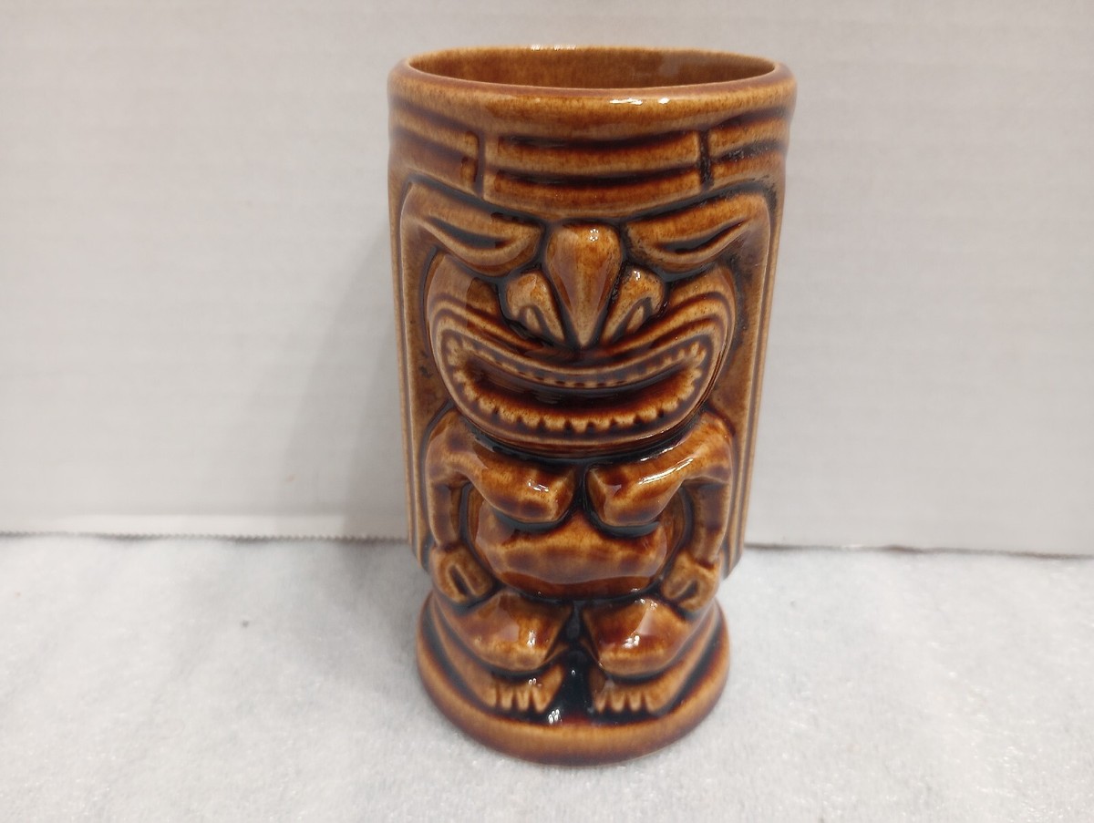 TIKI ビンテージセラミックカップ Brown Ceramic Tiki Cup 5