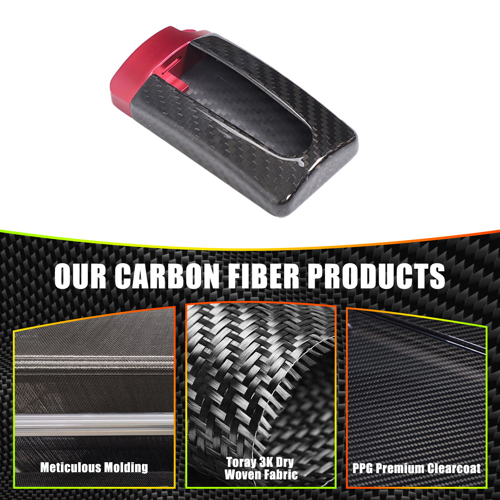 Real Carbon Fiber Smart Key Fob Case Shell Cover For Nissan GTR R35 ...