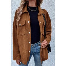 Pocketed Snap Down Long Sleeve Jacket