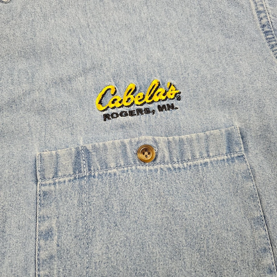 Рубашка мужская Cabelas размер XL синяя джинсовая с длинным рукавом 100% хлопок рабочая одежда Minnesota - Изображение 3 из 4