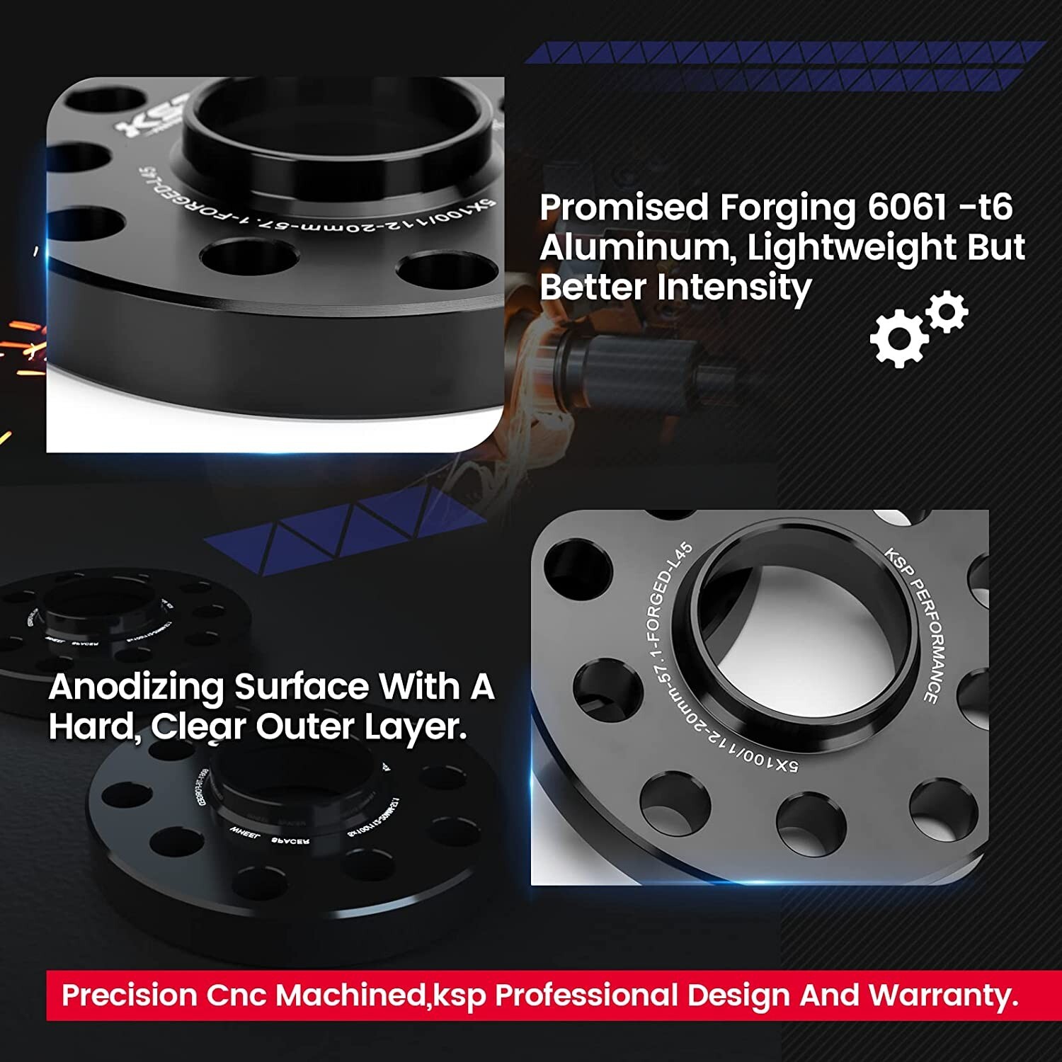 4Pc 20mm Hubcentrc Wheel Spacer Adapters 5x112 57.1 to 5x114.3 73.1