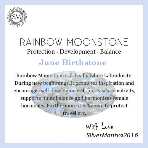 Cushion Natural Moonstone Birthday Gift Trendy Pendant Jewellery 925 Silver - Picture 3 of 5
