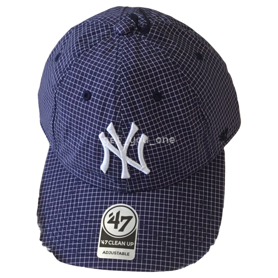 NEW '47 New York Yankees NY Check Pattern Clean Up Cap Adjustable