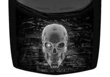 Skeleton Robot Cyborg Skull Scratched Hood Truck Wrap Vinyl Car Graphic Decal 