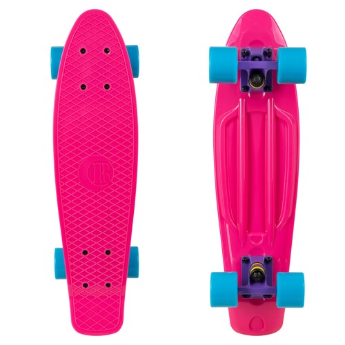 Rekon 22.5" Complete Mini Cruiser Plastic Skateboard (Pink/Blue/Purple)