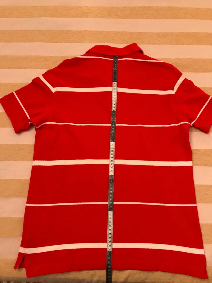 POLO ROJO RAYAS BLANCAS TOMMY HILFIGER TALLA 14 NIÑO. - Immagine 3 di 3