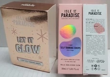 2pk New! ISLE OF PARADISE Light Self Tanning Drops Face & Body 1.01 fl oz