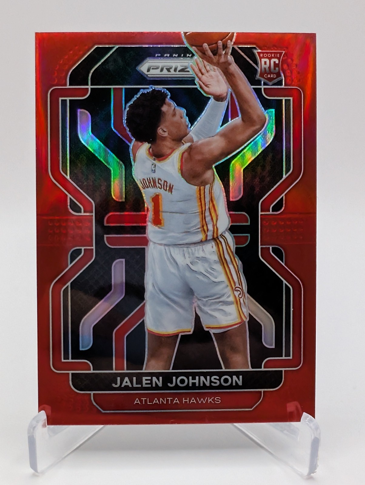 2021-22 Prizm Basketball Jalen Johnson #305 Rookie RC Red /299 Atlanta Hawks