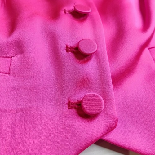 COUNTRY ROAD Satin Tailored Vest Waistcoat Top BNWT Sz 4 Neon Pink RRP $179 New - Picture 6 of 8