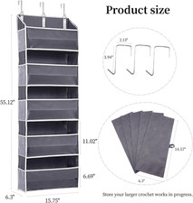 Over Door Yarn Storage Organizer Large Capacity Yarn Storage Bag with 5 Yarn Are