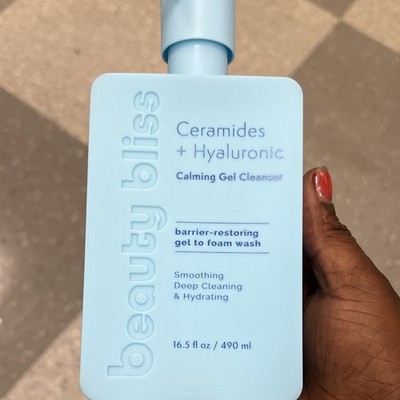 beauty bliss Ceramides + Hyaluronic Calming Gel Face Cleanser 16.5 fl oz