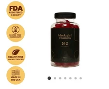 Black Girl Vitamin B12 Dietary supplement Raspberry flavor 60 gummies