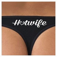 HotWife With Heart Cotton Thongs  In Black With Logo on The Rear in many colours