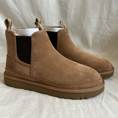 UGG Men s Brown Suede Chelsea Ankle Boots Round Toe Pull-On US 9