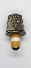 Neiman Marcus&nbsp;Lion Silver Plate Wine Olive Oil Bottle Stopper