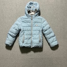 Gerry Kids Puffer Jacket Light Blue Hooded Zip Up Size 6