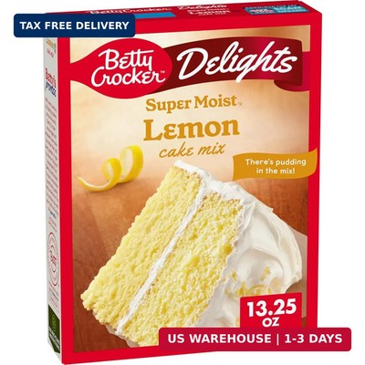 Delights Super Moist Lemon Cake Mix, 13.25 oz | Pudding In The Mix For Moist Tex