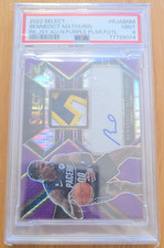 2022-23 Select Bennedict Mathurin FOTL Purple Prizm Patch Auto /15 PSA 9 MINT