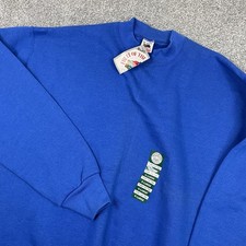 Vintage 90s Fruit Of The Loom Blank Blue Sweatshirt Crewneck Deadstock NOS USA
