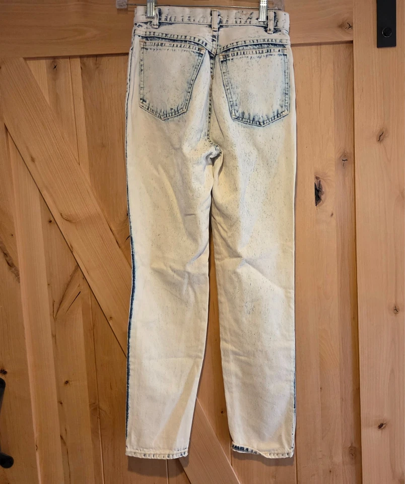 Винтажные джинсы 80-х Traffic Acid Wash с высокой талией размер 9/10 западный металлический карман - Изображение 2 из 4