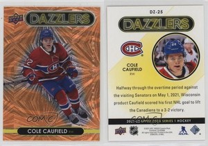 2021-22 Upper Deck Series 1 Dazzlers Orange Cole Caufield #DZ-25 Rookie RC