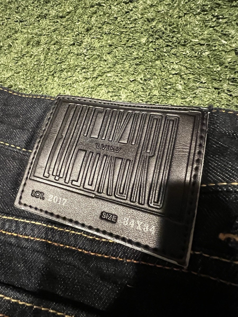Evisu Jeans Mens 35 Straight Leg Y2K Hip Hop Painted Pocket Japan